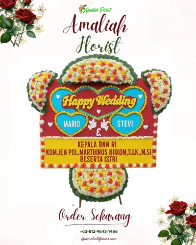 Karangan Papan Bunga Pernikahan di Bojong Pondok Terong